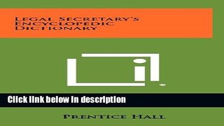 Books Legal Secretary s Encyclopedic Dictionary Free Online