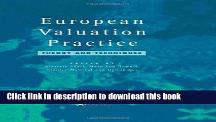 [Read  e-Book PDF] European Valuation Practice: Theory and Techniques Free Books