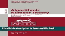 Books Algorithmic Number Theory: 8th International Symposium, ANTS-VIII Banff, Canada, May 17-22,