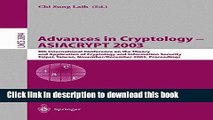 Ebook Advances in Cryptology - ASIACRYPT 2003: 9th International Conference on the Theory and
