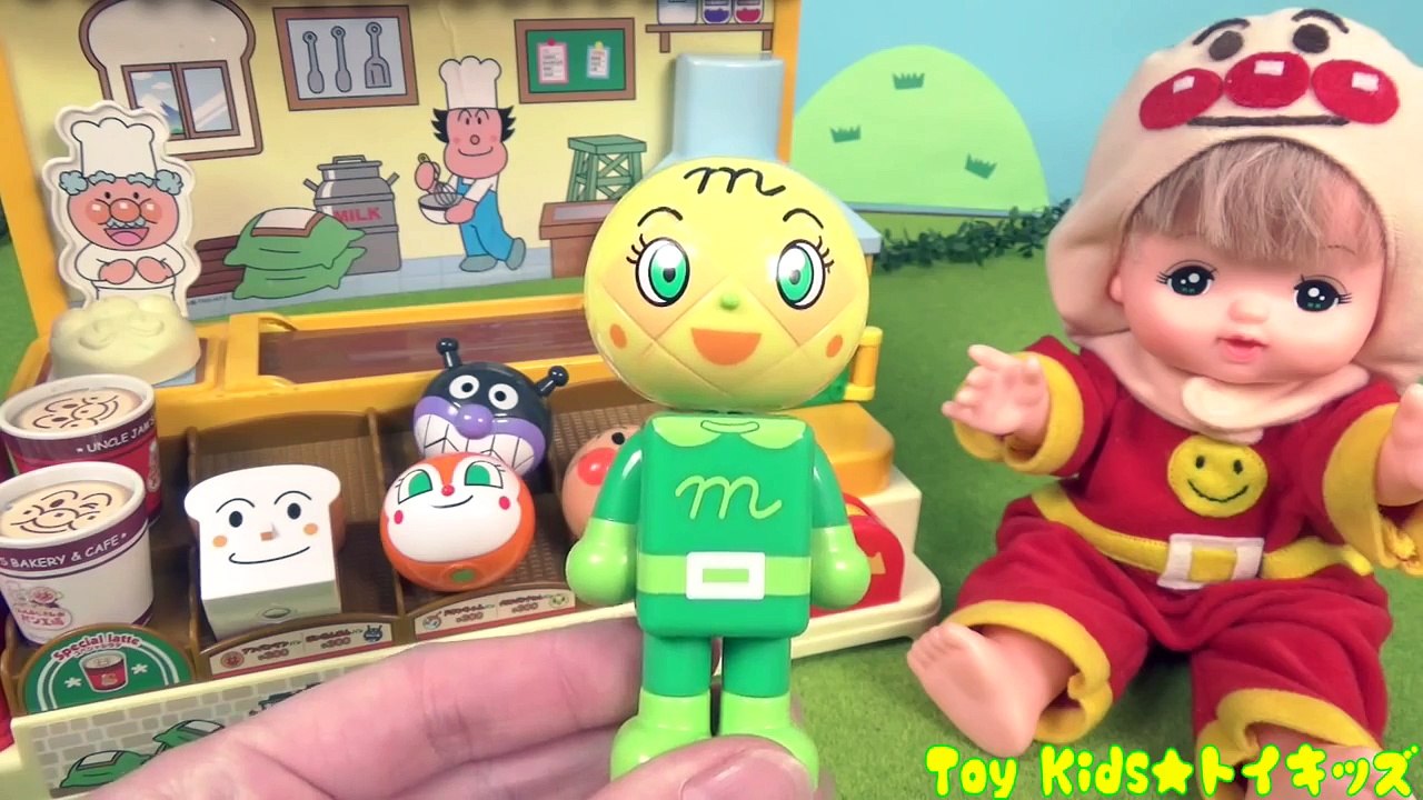 メルちゃん おもちゃアニメ 体と顔をくっつけよう❤アンパンマン パン工場 Toy Kids ト...
