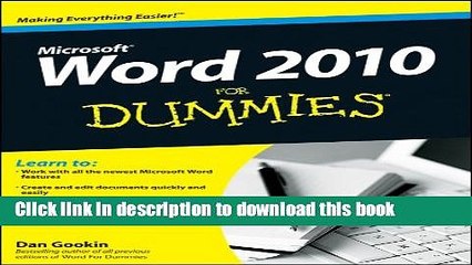 Ebook Word 2010 For Dummies Free Online