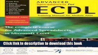 Books Advanced Spreadsheets for ECDL: Training Manual for Module AM4 Free Online