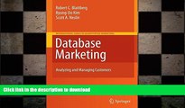 READ THE NEW BOOK Database Marketing: Analyzing and Managing Customers (International Series in