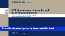 Ebook Chinese Lexical Semantics: 15th Workshop, CLSW 2014, Macao, China, June 9--12, 2014, Revised