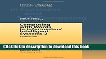 Ebook Computing with Words in Information/Intelligent Systems 2: Applications Free Download