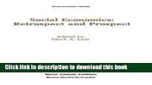 [PDF] Social Economics: Retrospect and Prospect (Recent Economic Thought) Free Books