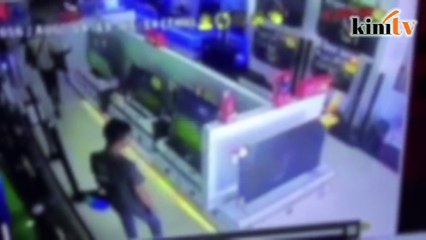 Men ride away with 50-inch flat screen TV