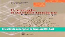 Books Formale Begriffsanalyse: Mathematische Grundlagen Free Download