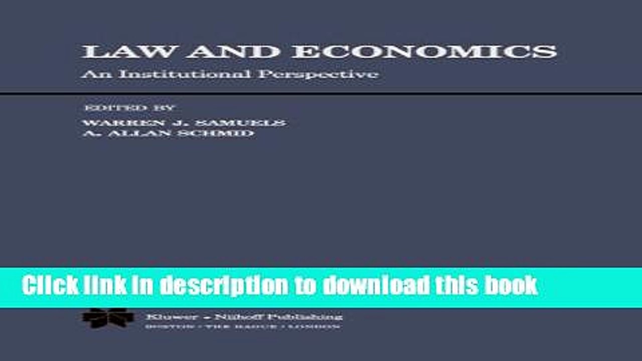 [PDF] Law and Economics: An Institutional Perspective  Read Online