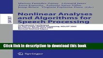 Books Nonlinear Analyses and Algorithms for Speech Processing: International Conference on