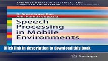 Ebook Speech Processing in Mobile Environments (SpringerBriefs in Electrical and Computer