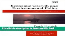 [PDF] Economic Growth and Environmental Policy: A Theoretical Approach (New Horizons in