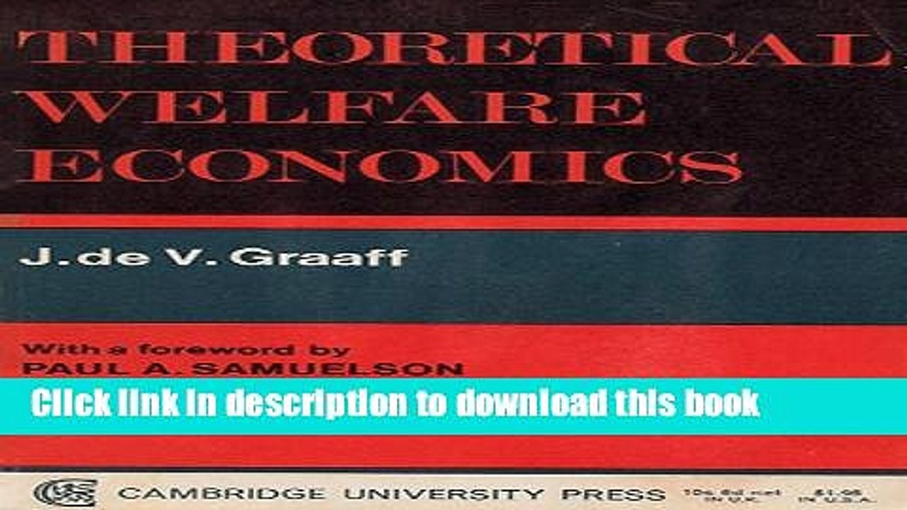 [PDF] Theoretical Welfare Economics  Read Online