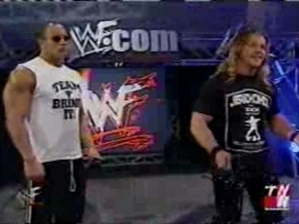 WWF  Rock   Jericho Make Fun Of Booker T  Rhyno  McMahon