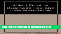 Ebook Allied Dunbar Business Tax and Law Handbook Free Online