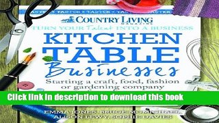 Ebook Kitchen Table Businesses (FREE TASTER): Starting a craft, food, fashion or gardening company