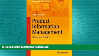 READ THE NEW BOOK Product Information Management: Theory and Practice (Management for