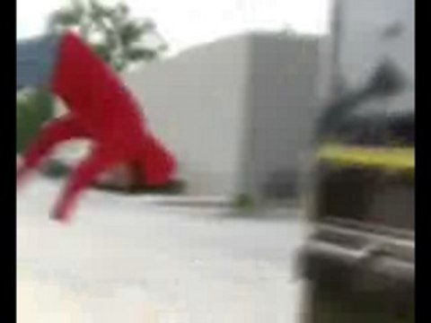 Guy backflips off moving truck