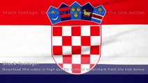 National flag of Croatia flying on the wind