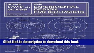 Books Experimental Design for Biologists Full Online