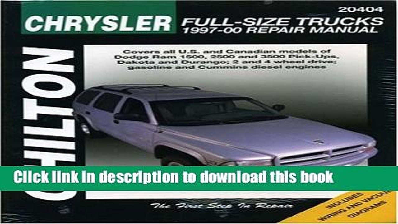 PDF  CHRYSLER Full-Size Trucks, 1997-00 (Chilton s Total Car Care Repair Manual)  Free Books