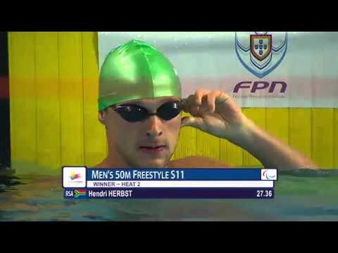 Men's 50m Freestyle S11 | Heat 2 | 2016 IPC Swimming European Open Championships Funchal