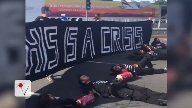 Black Lives Matter Protesters Block Traffic At Heathrow Airport