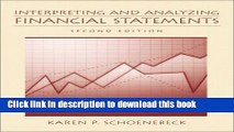 Books Interpreting and Analyzing Financial Statements (2nd Edition) Full Online