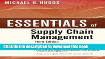 Books Essentials of Supply Chain Management, Third Edition Free Online