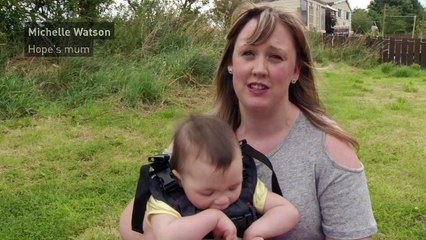 Little girl experiences walking for the first time