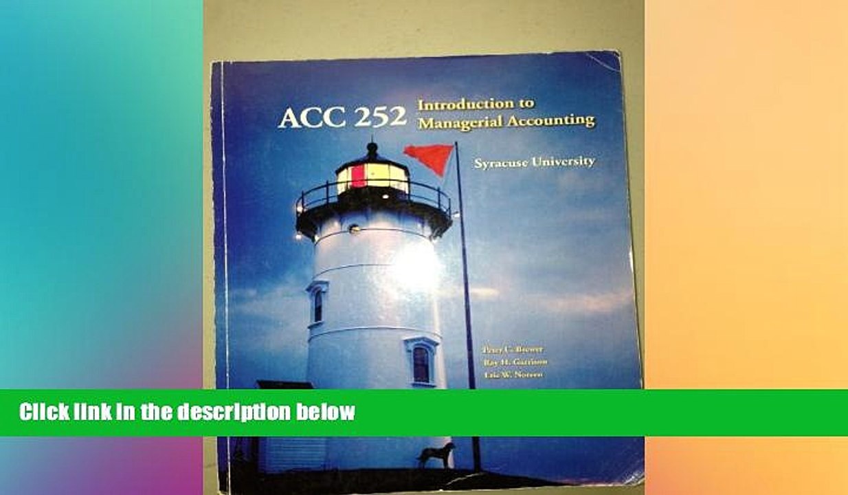 READ book  ACC 252 Introduction to Managerial Accounting Custom Edition Syracuse University READ