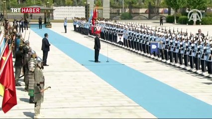 Cumhurbaşkanı Erdoğan, Nazarbayev'i resmi törenle karşıladı