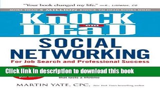Books Knock  em Dead Social Networking: For Job Search and Professional Success Free Online