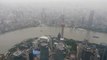 Shanghai Tower Timelapse view of The Bund, Oriental Pearl Tower,...