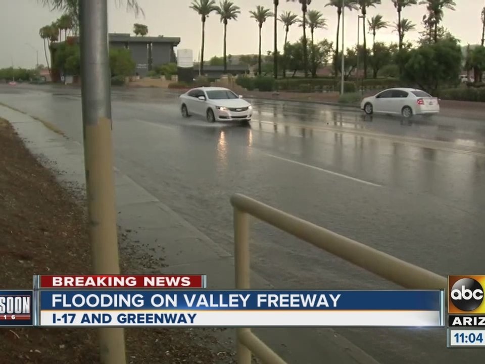 Flooding closes road at Interstate 17/Greenway