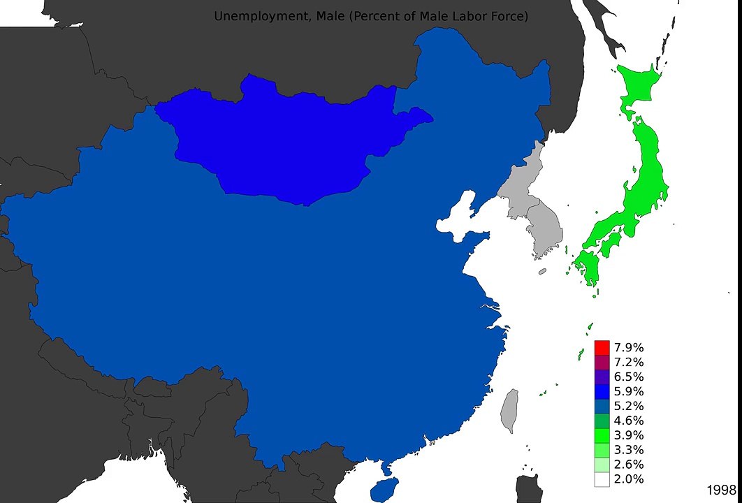 East Asia - Unemployment, Male - Timelapse