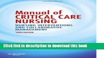 [PDF] Manual of Critical Care Nursing: Nursing Interventions and Collaborative Management, 6e