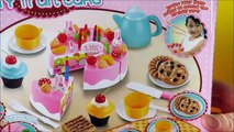 Toy birthday fruit cake cupcakes cookies tea party playset velcro cutting food