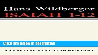 Books Isaiah 1-12 (Continental Commentary) Full Online