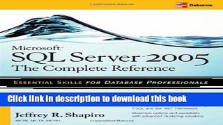 Books Microsoft SQL Server 2005: The Complete Reference: Full Coverage of all New and Improved