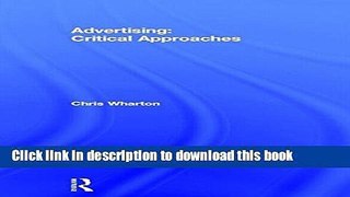 Books Advertising: Critical Approaches Full Download