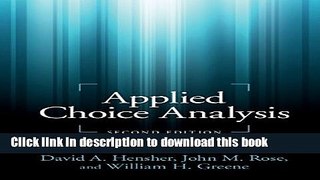 Ebook Applied Choice Analysis Full Online