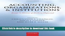 Books Accounting, Organizations, and Institutions: Essays in Honour of Anthony Hopwood Full Online