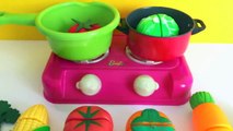 Soup cooking toy stove kitchen velcro vegetables slicing cutting toy for kids