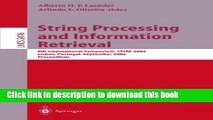 Ebook String Processing and Information Retrieval: 9th International Symposium, SPIRE 2002,