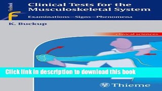 Ebook Clinical Tests for the Musculoskeletal System Free Download