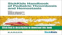 PDF  SickKids Handbook of Pediatric Thrombosis and Hemostasis  Online