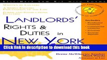 Books Landlords  Rights and Duties in New York (Self-Help Law Kit With Forms) Full Online