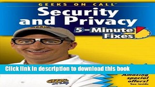 Ebook Geeks On Call Security and Privacy: 5-Minute Fixes Full Online
